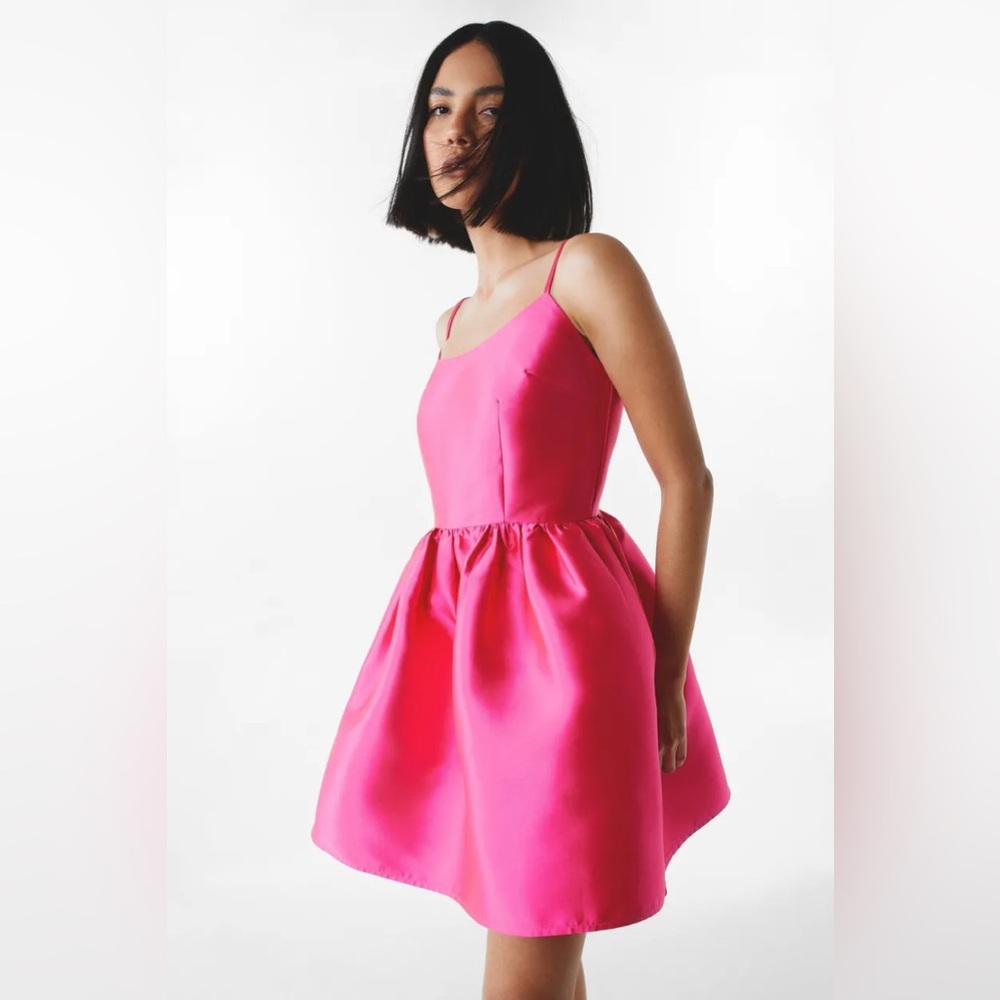 STRUCTURED SATIN TWILL SKATER DRESS NEW SZ 8